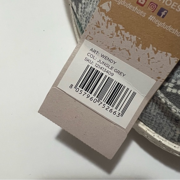 Hey Dude | Jungle Grey Wendy Snake Print  Slip On Loafers Shoes - Picture 4 of 4